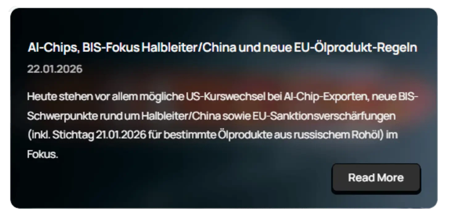 Export Control Alerts Dashboard – AboutExport